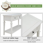 50 Farmhouse 50 Inch Classic Retro Console Three Top Drawers and Open Style Bottom Shelf, Sofa Table with Solid Wooden Frame