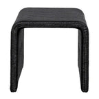 Black Woven Rattan Square End Table