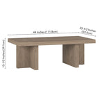 44 Wide Rectangular Coffee Table - 44 Wide