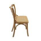 Brown Rattan Bentwood X-Back Bench