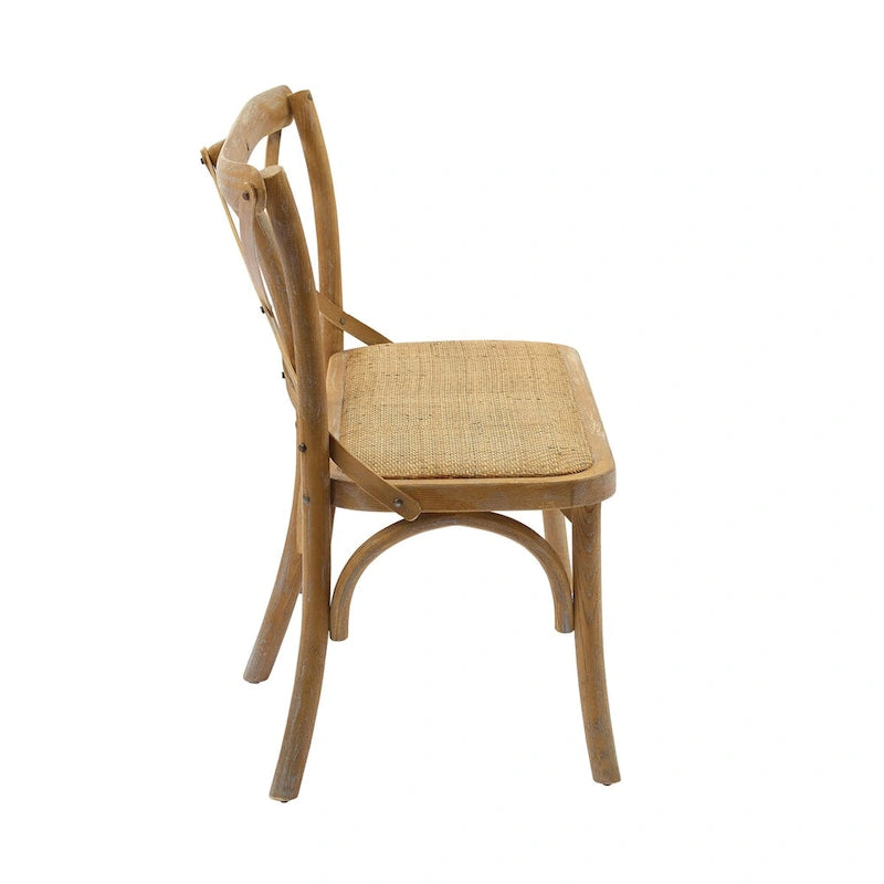 Brown Rattan Bentwood X-Back Bench