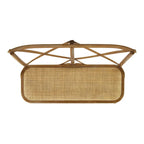 Brown Rattan Bentwood X-Back Bench