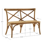 Brown Rattan Bentwood X-Back Bench