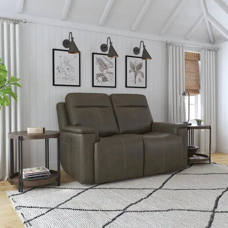 Zero Gravity Top Grain Leather Power Reclining Loveseat with Power Headrests & Lumbar by - 64 x 42 x 41