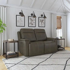 Zero Gravity Top Grain Leather Power Reclining Loveseat with Power Headrests & Lumbar by - 64 x 42 x 41
