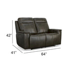 Zero Gravity Top Grain Leather Power Reclining Loveseat with Power Headrests & Lumbar by - 64 x 42 x 41
