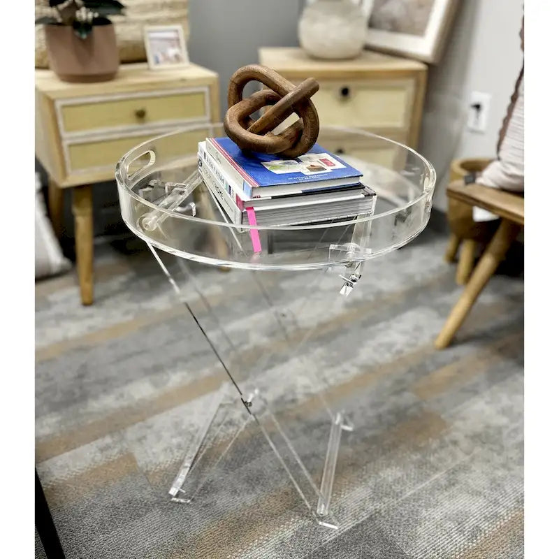 Round Acrylic Folding Tray Table