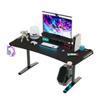 71 Gaming Table Office Computer Desk Gamer Workstation with Monitor Shelf LED Light Mouse Pad