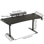 71 Gaming Table Office Computer Desk Gamer Workstation with Monitor Shelf LED Light Mouse Pad