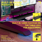 71 Gaming Table Office Computer Desk Gamer Workstation with Monitor Shelf LED Light Mouse Pad