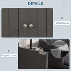 Large Elevated Dog Bowls with Storage Cabinet 44L Capacity, Raised Dog Bowl Stand Pet Food Bowl Dog Feeding Station, Gray